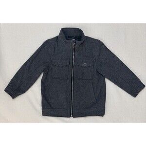 Old Navy Moto Jacket XS Gray Quilted Lined Full Zip Unisex Kids XS